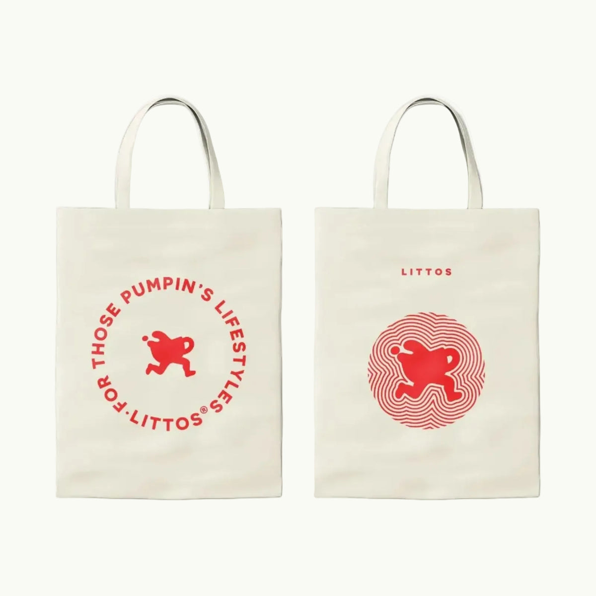 Front and back views of the natural cotton Littos Tote Bag
